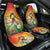 Woman Polynesian Tattoos Car Seat Cover Tropical Flower - Vibrant Hot Color