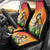 Woman Polynesian Tattoos Car Seat Cover Tropical Flower - Vibrant Hot Color