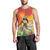 Woman Polynesian Tattoos Men Tank Top Tropical Flower - Vibrant Hot Color