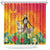 Woman Polynesian Tattoos Shower Curtain Tropical Flower - Vibrant Hot Color