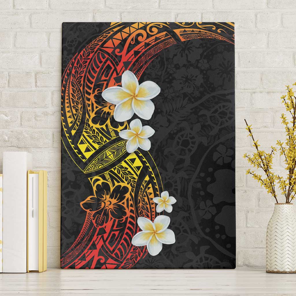 Plumeria Canvas Wall Art Polynesian Tribal Frangipani Sunset