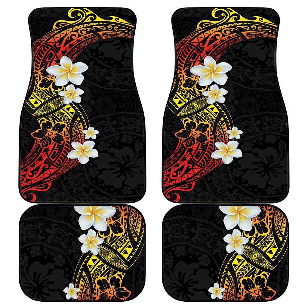 Plumeria Car Mats Polynesian Tribal Frangipani Sunset