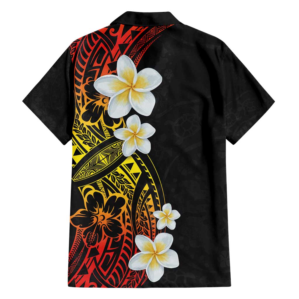 Plumeria Family Matching Long Sleeve Bodycon Dress and Hawaiian Shirt Polynesian Tribal Frangipani Sunset LT03 - Polynesian Pride