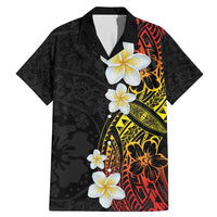 Plumeria Family Matching Mermaid Dress and Hawaiian Shirt Polynesian Tribal Frangipani Sunset LT03 Dad's Shirt - Short Sleeve Black - Polynesian Pride