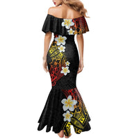 Plumeria Family Matching Mermaid Dress and Hawaiian Shirt Polynesian Tribal Frangipani Sunset LT03 - Polynesian Pride