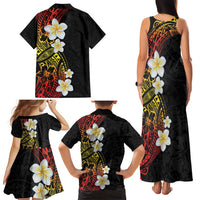 Plumeria Family Matching Tank Maxi Dress and Hawaiian Shirt Polynesian Tribal Frangipani Sunset LT03 - Polynesian Pride