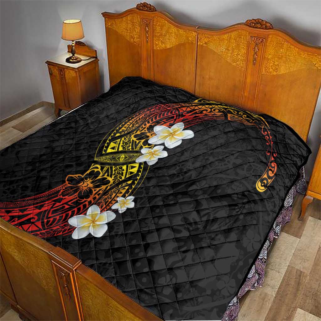 Plumeria Quilt Polynesian Tribal Frangipani Sunset LT03 - Polynesian Pride