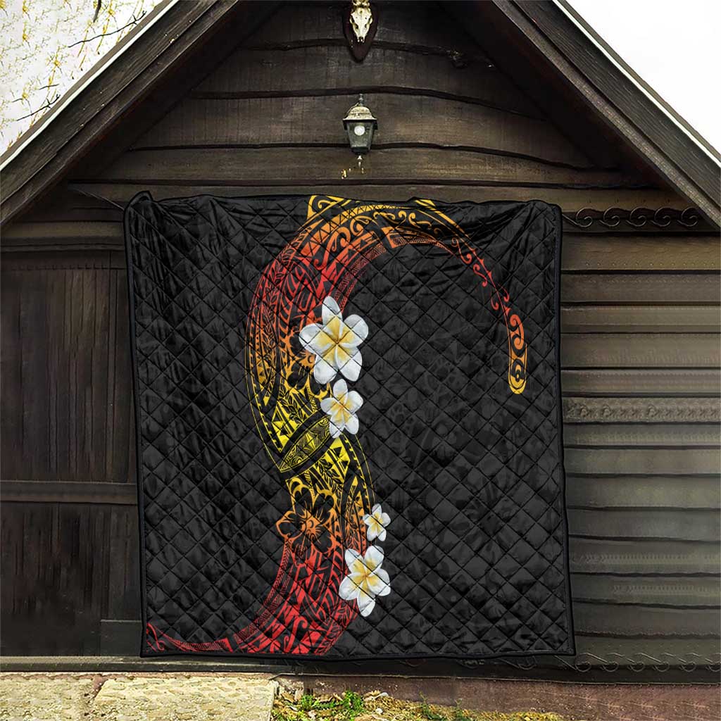 Plumeria Quilt Polynesian Tribal Frangipani Sunset LT03 - Polynesian Pride