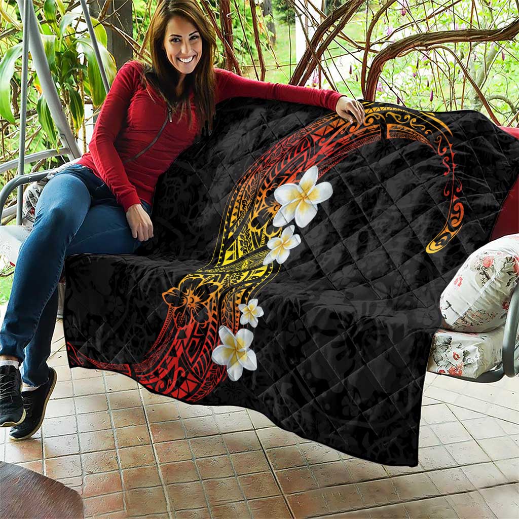 Plumeria Quilt Polynesian Tribal Frangipani Sunset LT03 - Polynesian Pride