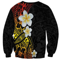 Plumeria Sweatshirt Polynesian Tribal Frangipani Sunset