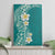 Plumeria Canvas Wall Art Polynesian Tribal Frangipani Teal