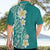 Plumeria Hawaiian Shirt Polynesian Tribal Frangipani Teal