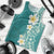 Plumeria Men Tank Top Polynesian Tribal Frangipani Teal