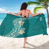 Plumeria Sarong Polynesian Tribal Frangipani Teal