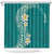 Plumeria Shower Curtain Polynesian Tribal Frangipani Teal