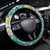 Plumeria Steering Wheel Cover Polynesian Tribal Frangipani Teal