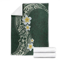 Plumeria Blanket Polynesian Tribal Frangipani Green