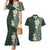 Plumeria Couples Matching Mermaid Dress and Hawaiian Shirt Polynesian Tribal Frangipani Green