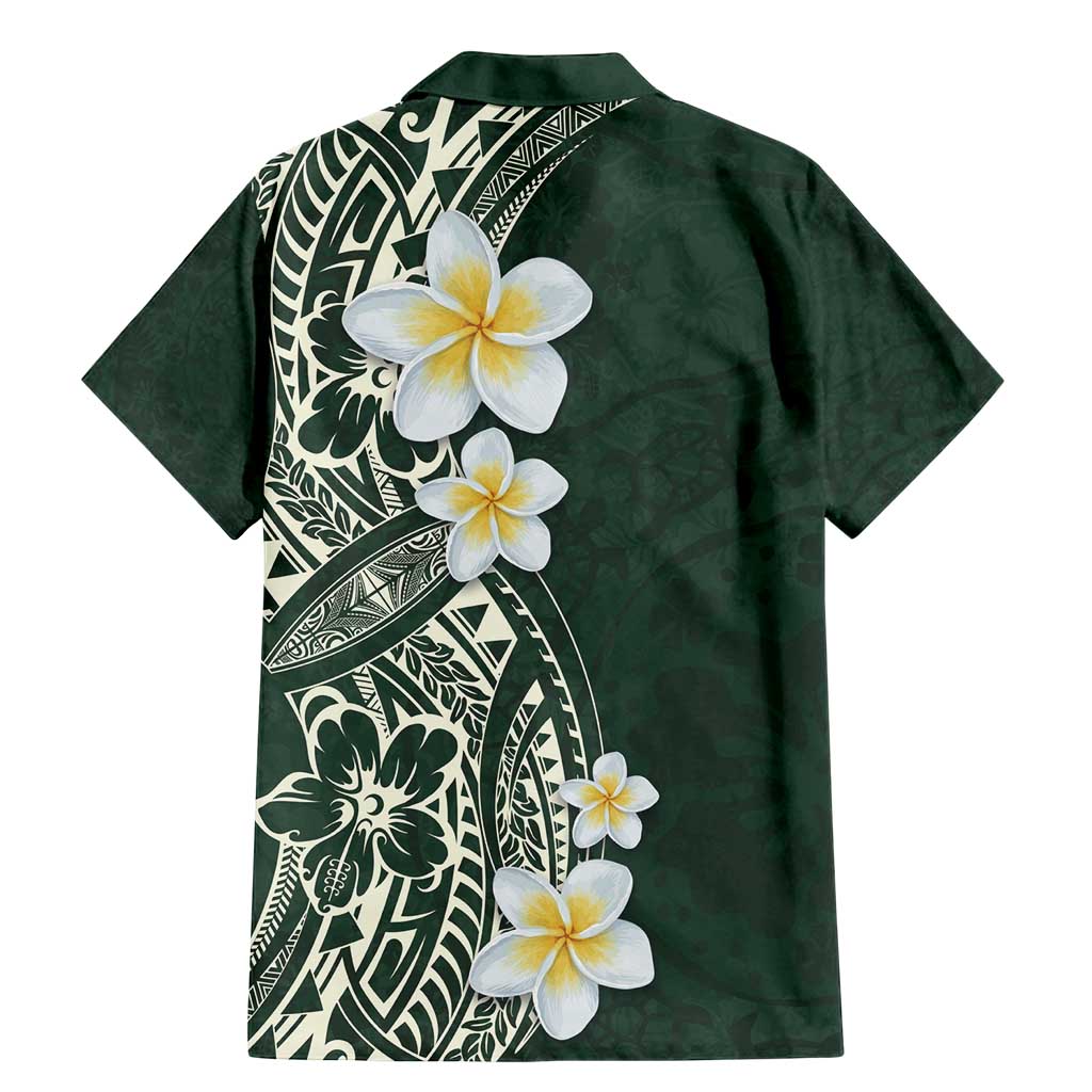 Plumeria Family Matching Mermaid Dress and Hawaiian Shirt Polynesian Tribal Frangipani Green LT03 - Polynesian Pride