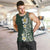 Plumeria Men Tank Top Polynesian Tribal Frangipani Green