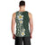 Plumeria Men Tank Top Polynesian Tribal Frangipani Green