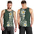 Plumeria Men Tank Top Polynesian Tribal Frangipani Green