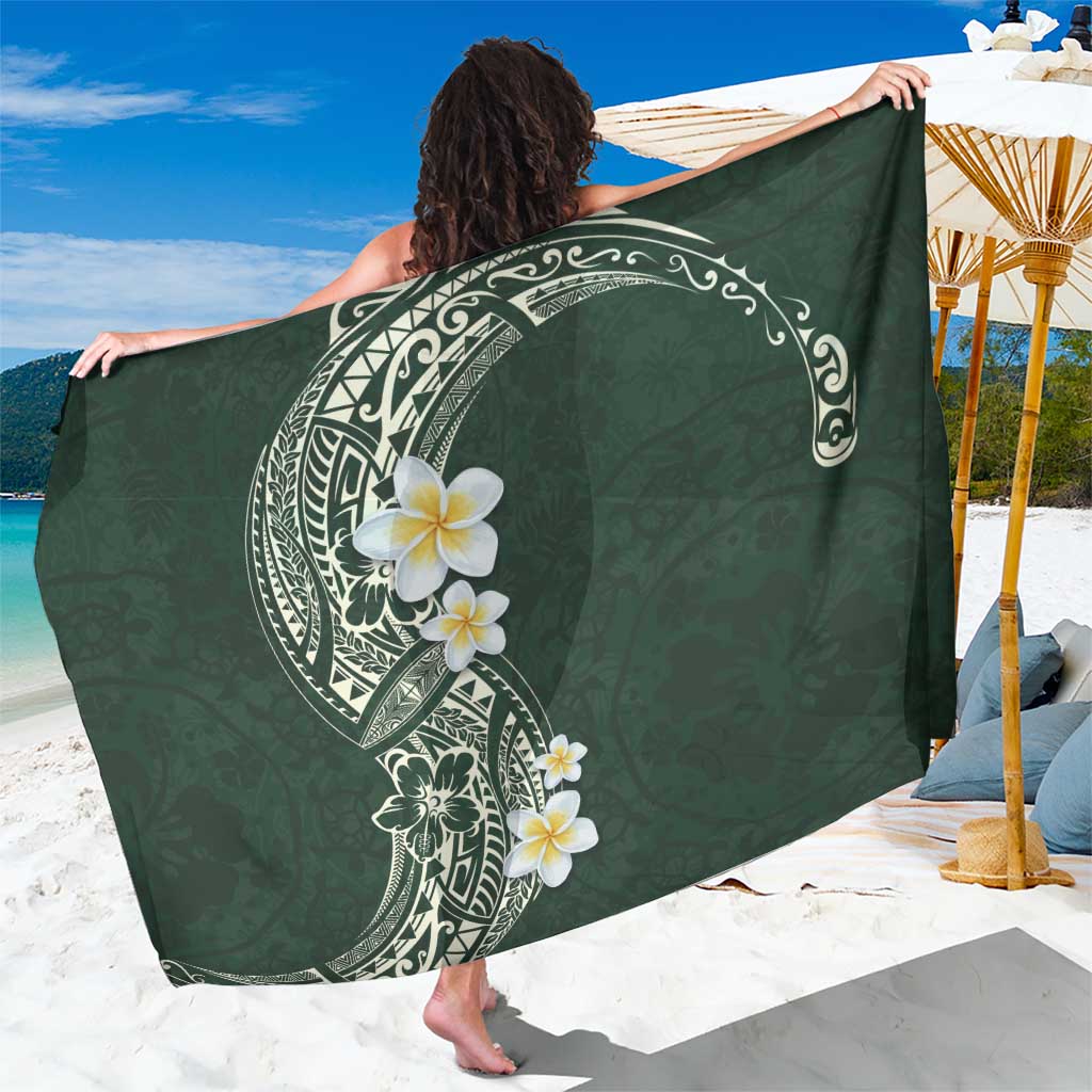 Plumeria Sarong Polynesian Tribal Frangipani Green