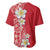 Plumeria Baseball Jersey Polynesian Tribal Frangipani Red