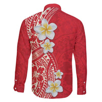 Plumeria Family Matching Summer Maxi Dress and Hawaiian Shirt Polynesian Tribal Frangipani Red LT03 - Polynesian Pride