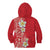 Plumeria Kid Hoodie Polynesian Tribal Frangipani Red