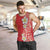 Plumeria Men Tank Top Polynesian Tribal Frangipani Red