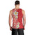 Plumeria Men Tank Top Polynesian Tribal Frangipani Red