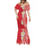 Plumeria Mermaid Dress Polynesian Tribal Frangipani Red