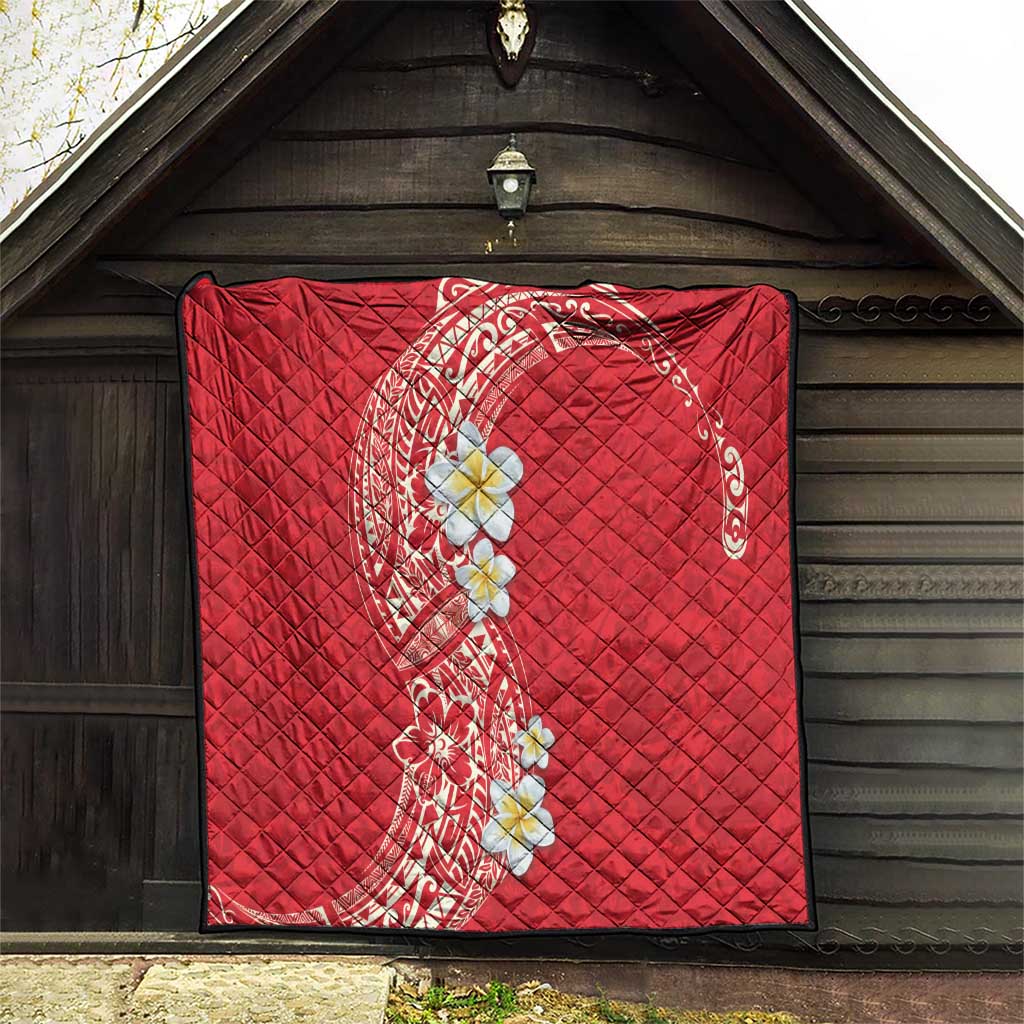 Plumeria Quilt Polynesian Tribal Frangipani Red LT03 - Polynesian Pride