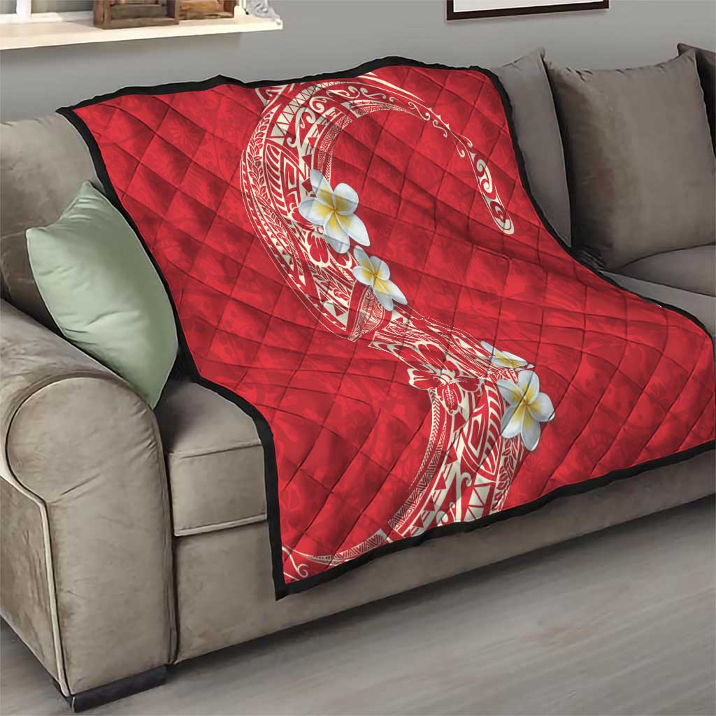 Plumeria Quilt Polynesian Tribal Frangipani Red LT03 - Polynesian Pride