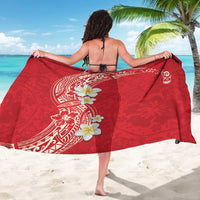 Plumeria Sarong Polynesian Tribal Frangipani Red