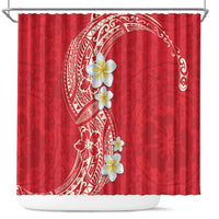 Plumeria Shower Curtain Polynesian Tribal Frangipani Red LT03 Red - Polynesian Pride