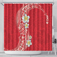 Plumeria Shower Curtain Polynesian Tribal Frangipani Red LT03 - Polynesian Pride