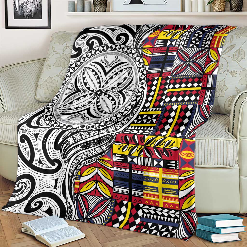 Niue Hiapo and Maori Decoration Tattoos Blanket - Polynesian Pride