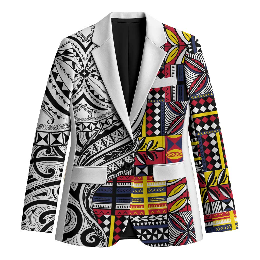 Niue Hiapo and Maori Decoration Tattoos Blazer - Polynesian Pride