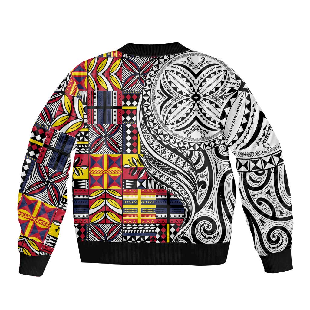 Niue Hiapo and Maori Decoration Tattoos Bomber Jacket LT03 - Polynesian Pride
