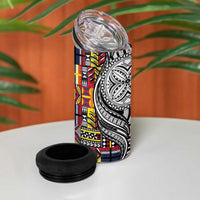 Niue Hiapo and Maori Decoration Tattoos 4 in 1 Can Cooler Tumbler - Polynesian Pride