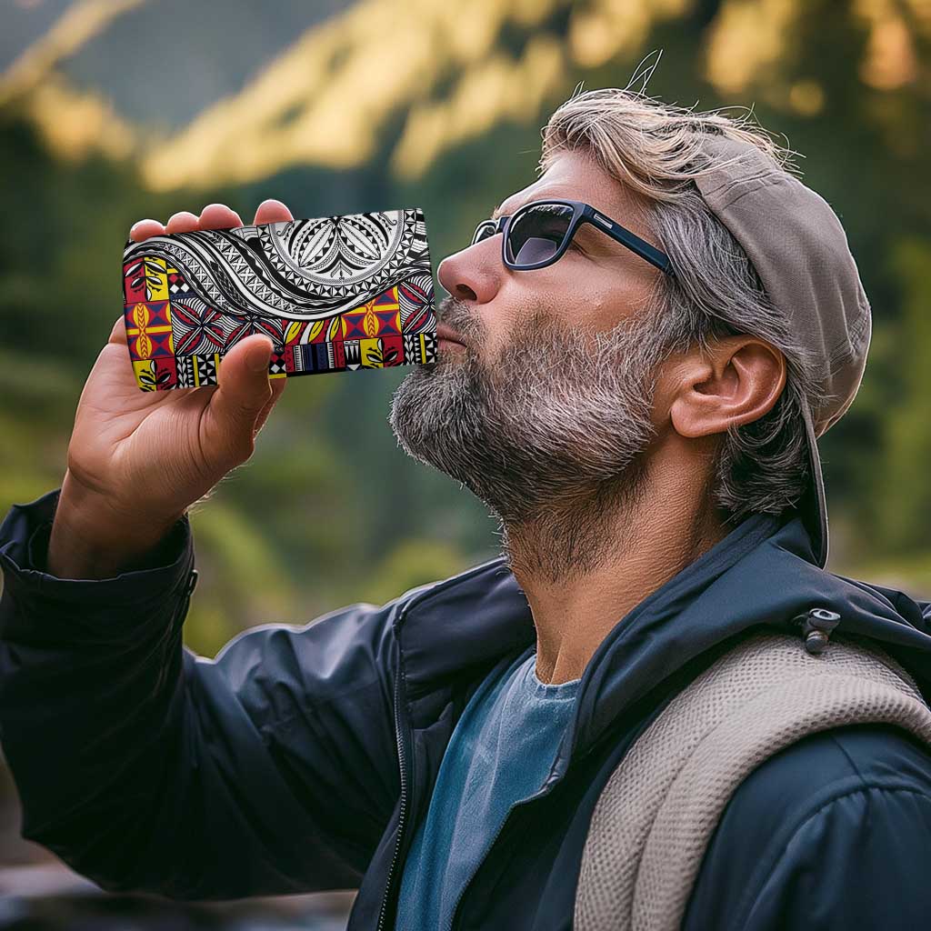 Niue Hiapo and Maori Decoration Tattoos 4 in 1 Can Cooler Tumbler - Polynesian Pride