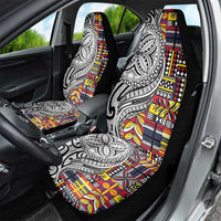 Niue Hiapo and Maori Decoration Tattoos Car Seat Cover - Polynesian Pride