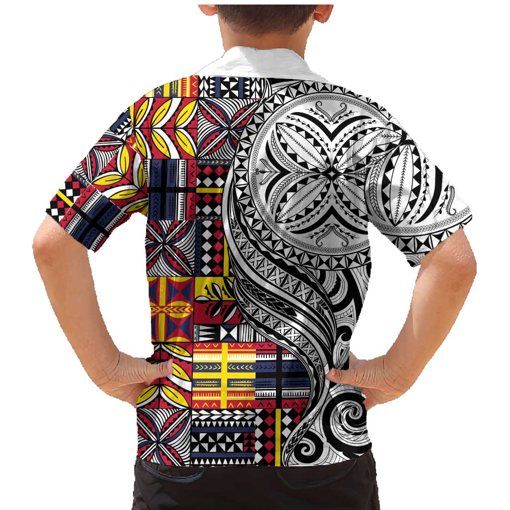 Niue Hiapo and Maori Decoration Tattoos Family Matching Mermaid Dress and Hawaiian Shirt - Polynesian Pride