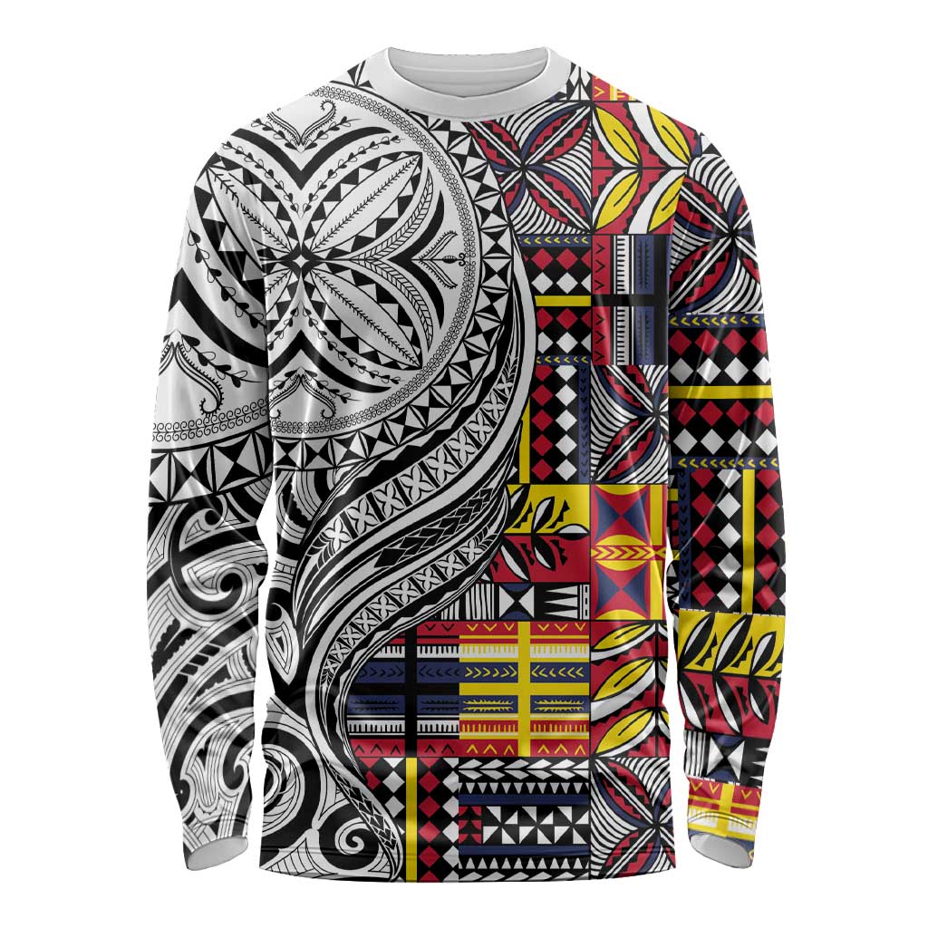 Niue Hiapo and Maori Decoration Tattoos Long Sleeve Shirt - Polynesian Pride
