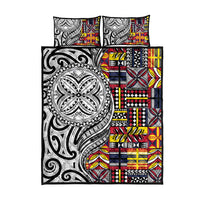 Niue Hiapo and Maori Decoration Tattoos Quilt Bed Set - Polynesian Pride