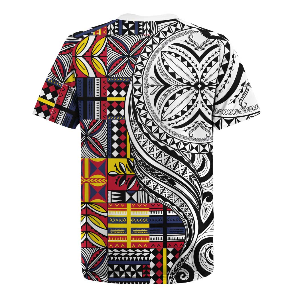Niue Hiapo and Maori Decoration Tattoos Rugby Jersey - Polynesian Pride