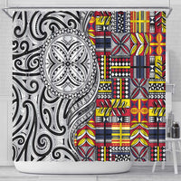 Niue Hiapo and Maori Decoration Tattoos Shower Curtain LT03 - Polynesian Pride