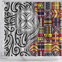 Niue Hiapo and Maori Decoration Tattoos Shower Curtain LT03 - Polynesian Pride
